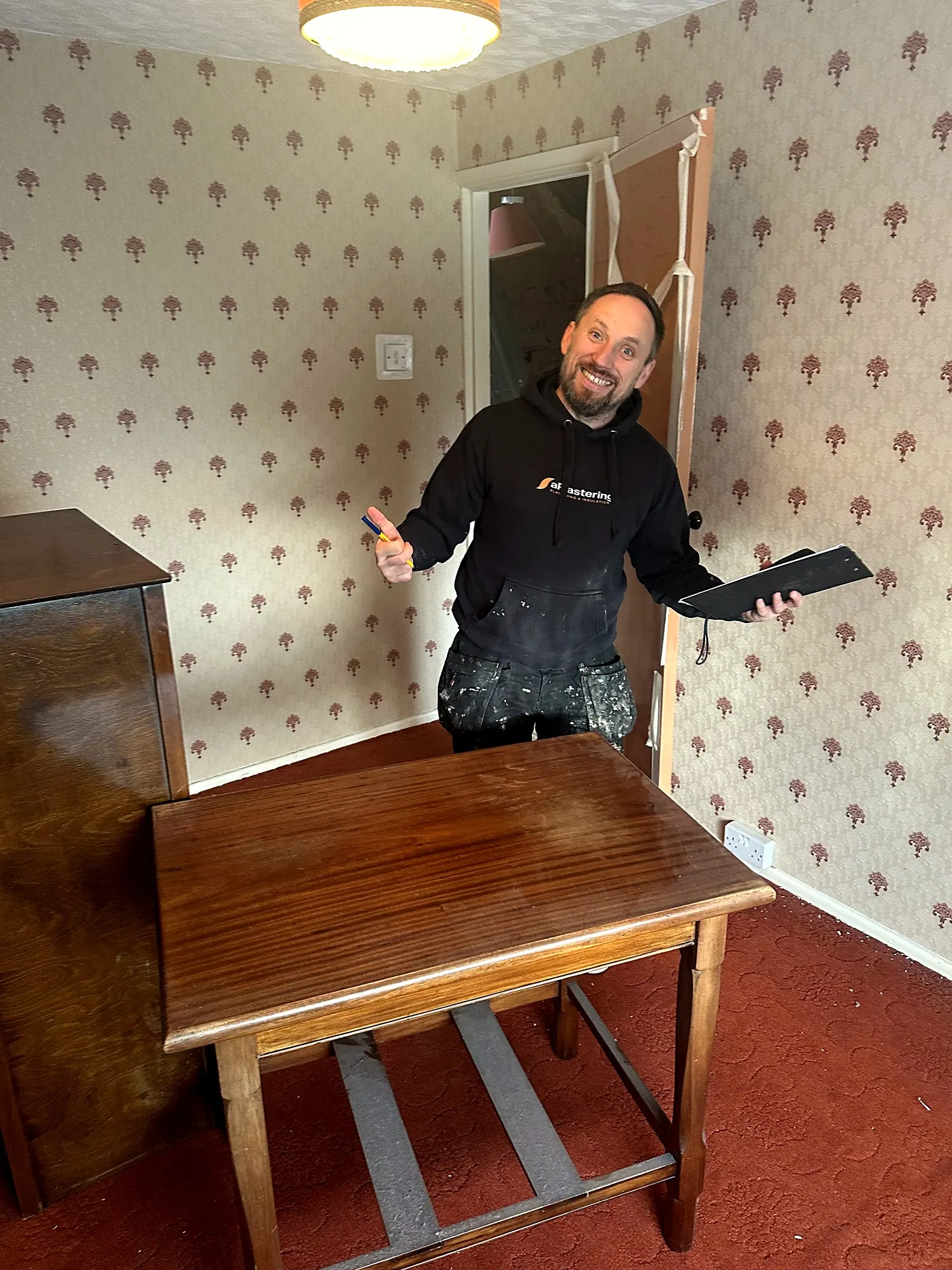 A plasterer who assesses before he insulates.